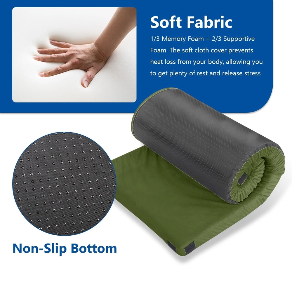 Portable Roll Up Sleeping Camping Mattress Memory Foam Camping Mattress Pad Compact Travel Pad 4