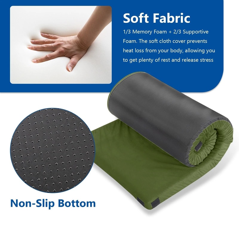 Portable Roll Up Sleeping Camping Mattress Memory Foam Camping Mattress Pad Compact Travel Pad 4