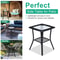 Coffee Bistro Table Outdoor Wicker Side Table Patio Rattan End Table With Glass Top 1