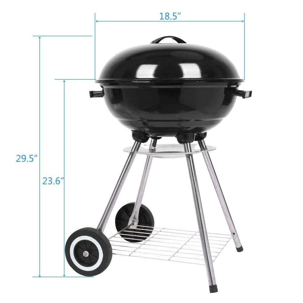 Galvanized Steel Charcoal Grill Apple Shaped Premium Grill High Quality Black Patio Cooker 6