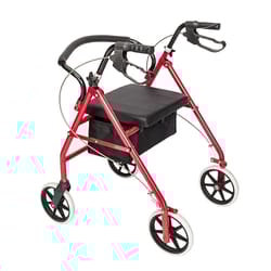 folding rolling walker with wheels, portable rollator walker with seat, adjustable mobility support
