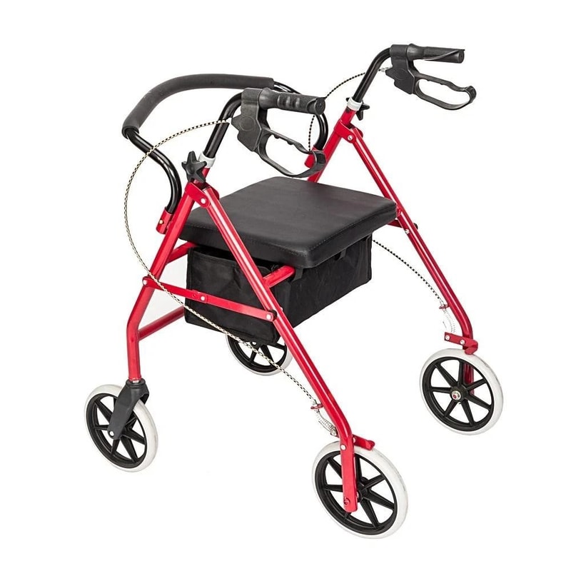 Folding Rolling Walker With Wheels Portable Rollator Walker With Seat Adjustable Mobility Support 0