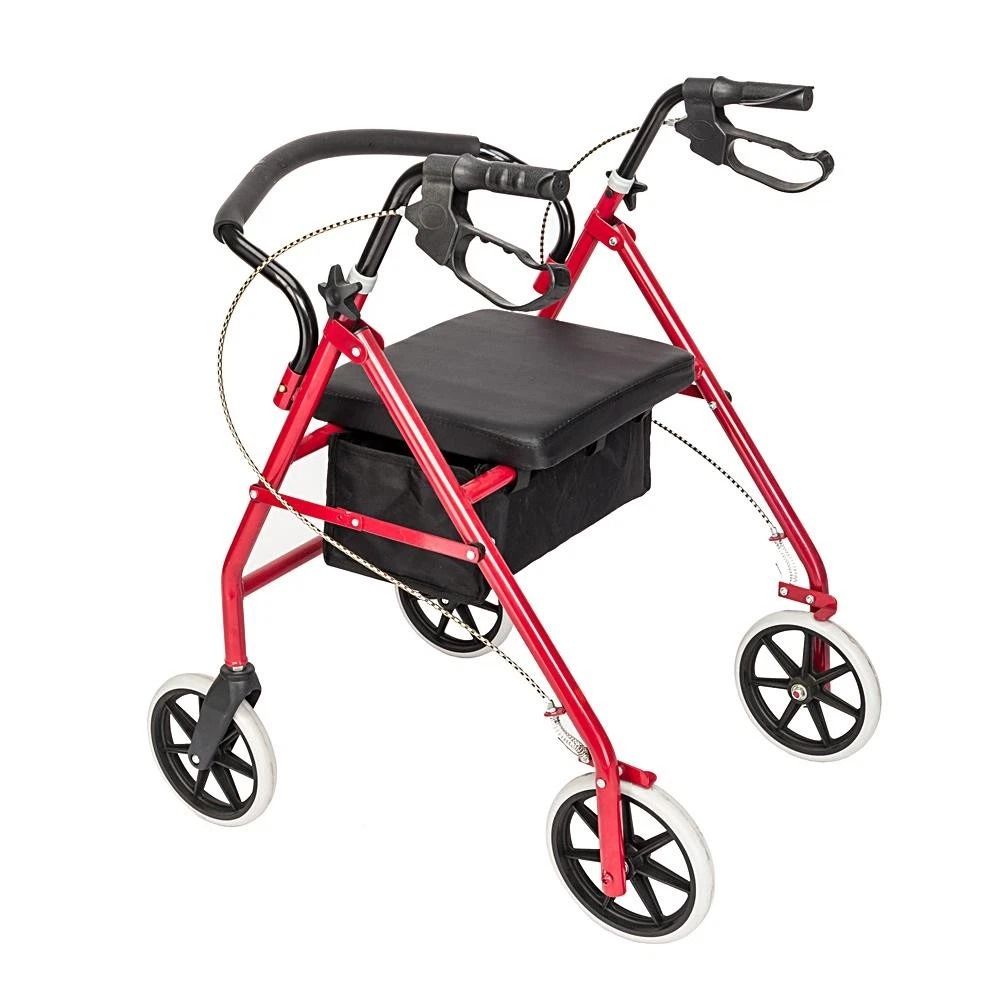 Folding Rolling Walker With Wheels Portable Rollator Walker With Seat Adjustable Mobility Support 7