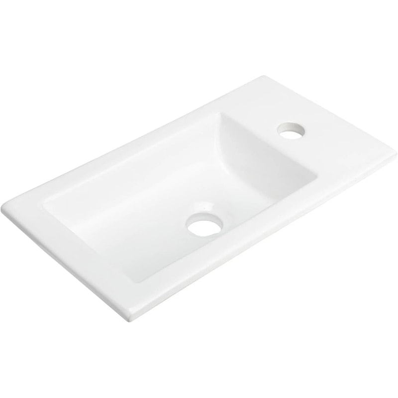 Modern White Ceramic Bathroom Vanity Top Sink With PreDrilled Faucet Hole Durable Vanity Basin 7