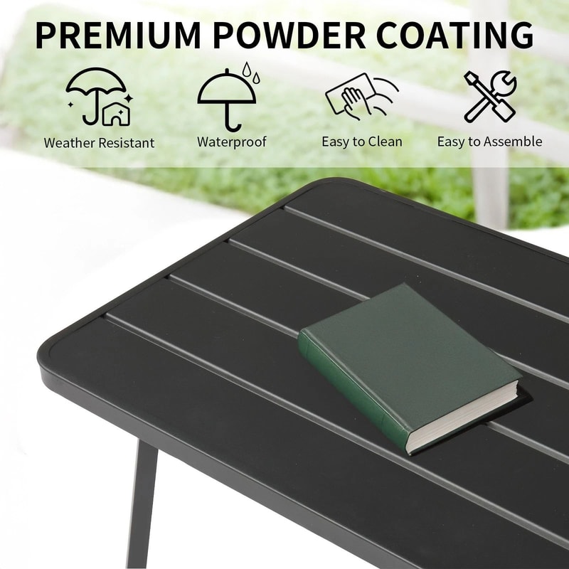 Weather Resistant Steel Patio Side Table For Balcony Porch Outdoor Side Table Weather Resistant Ste 3
