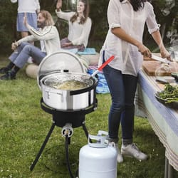 fryer pot outdoor propane deep fryer, aluminum pot with strainer basket for crispy meals