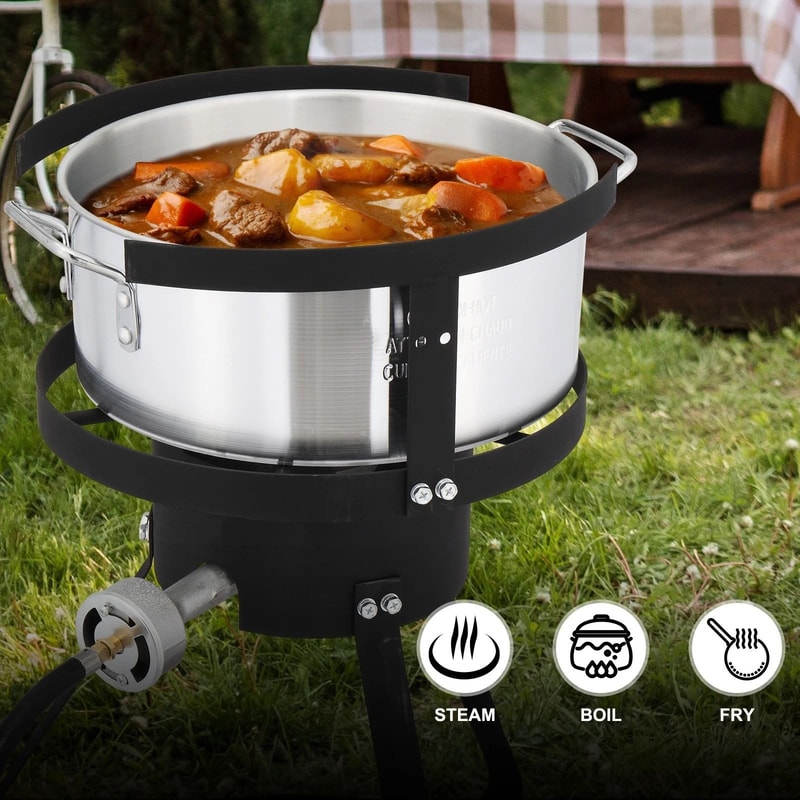 Fryer Pot Outdoor Propane Deep Fryer Aluminum Pot With Strainer Basket For Crispy Meals 3