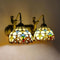 Tiffany Mermaid Vanity Fixture 2 Light Wall Sconce Stained Glass 9