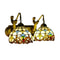 Tiffany Mermaid Vanity Fixture 2 Light Wall Sconce Stained Glass 3