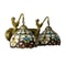 Tiffany Mermaid Vanity Fixture 2 Light Wall Sconce Stained Glass 7