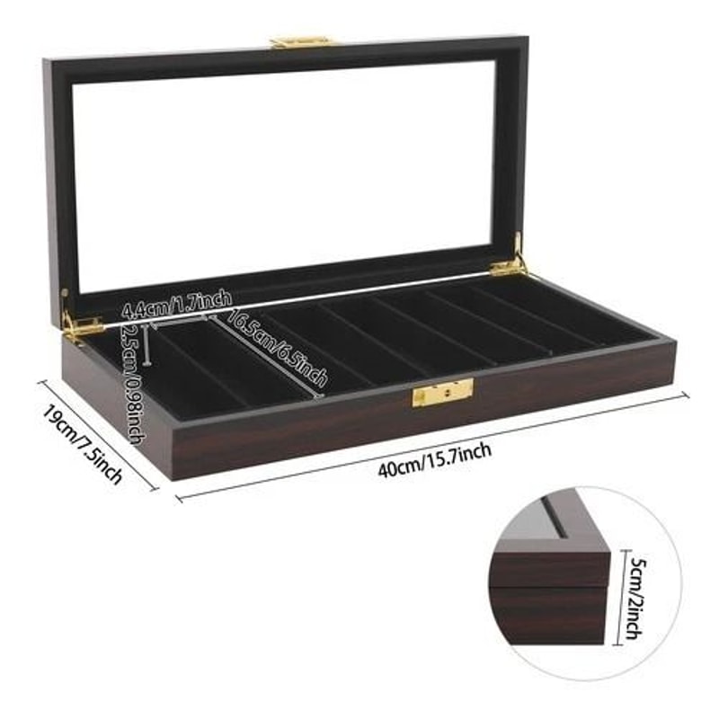 Rectangular 8 Compartments Knife Display Case Storage Box Tabletop Organizer For Knives 11