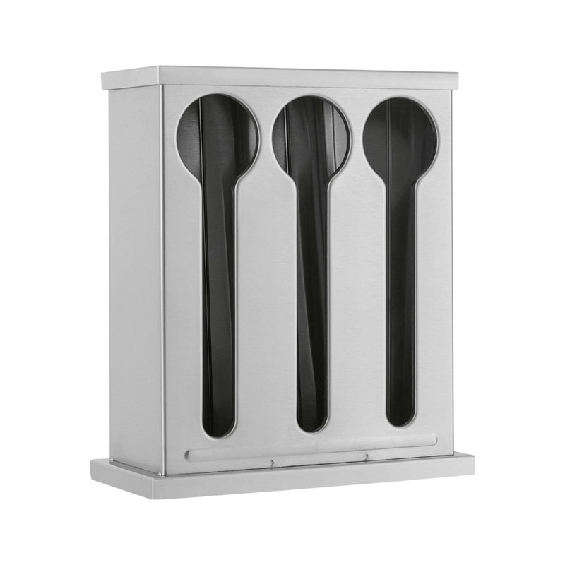 Utensil Dispenser For Fork And Spoon Stainless Steel Holder Station 3