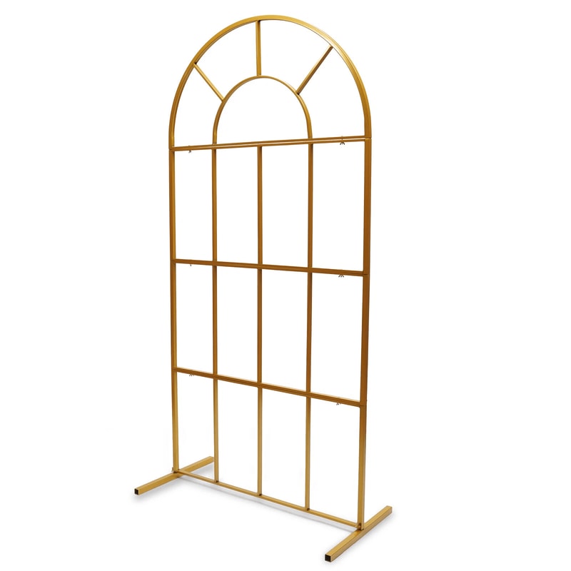 Easy To Assemble Gold Metal Arch Stand For Weddings Parties And Events 8