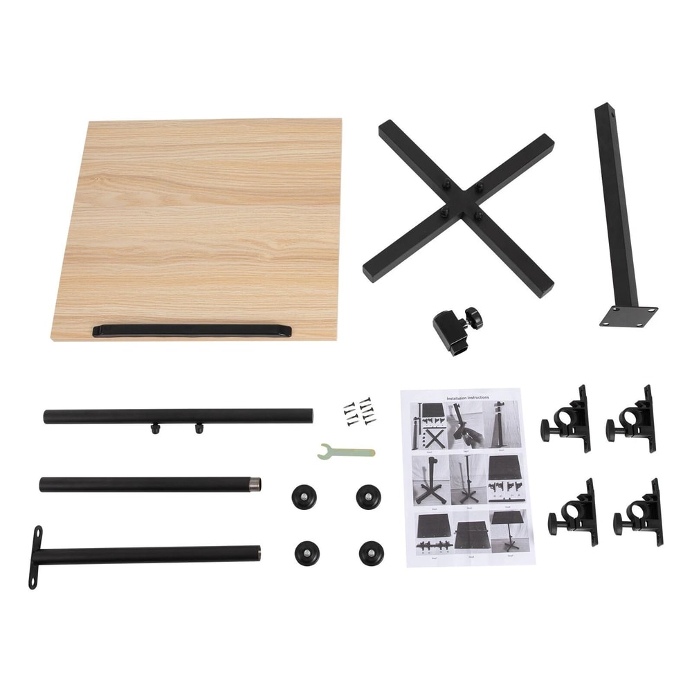 Tilting Brown Podium Stand Lectern Conference Pulpit Tablet Laptop Table 6