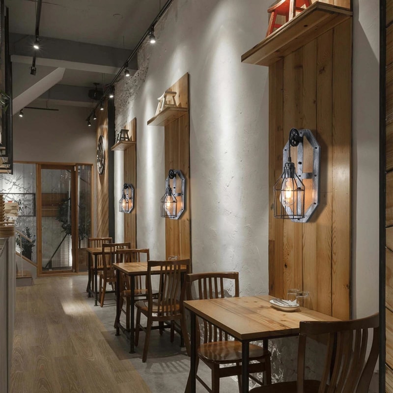 Vintage Industrial Sconce Rustic Metal Wall Lamp Farmhouse Wall Light Fixture 5