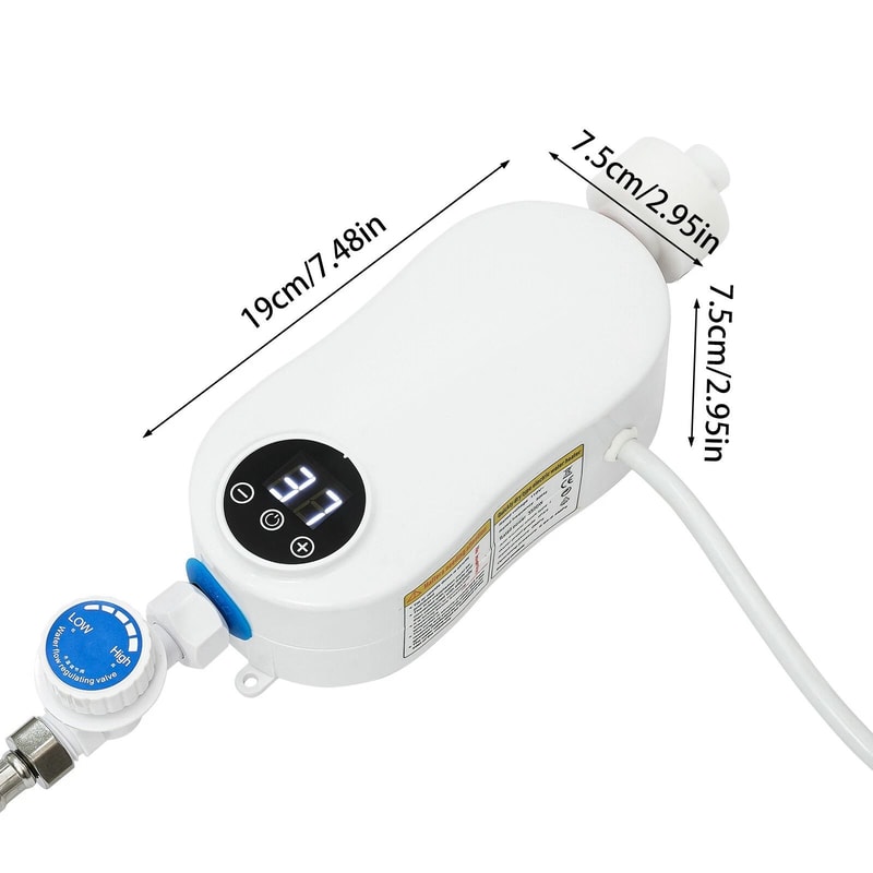 Tankless Electric Shower Instant Hot Water Heater With Shower Head 12