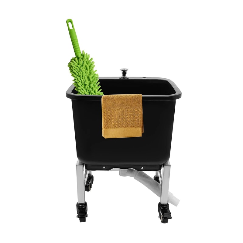 Durable Plastic Mop Basin With Drain Freestanding Floor Mop Sink For Efficient Cleaning 12