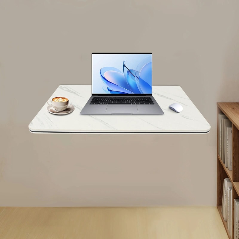 Folding Desk With Stylish WallMounted Durable MDF And Metal Design 0