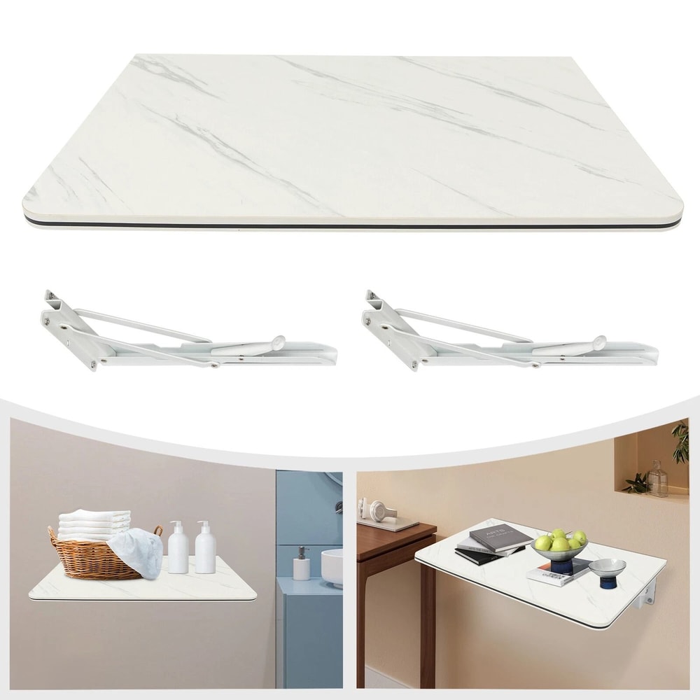 Folding Desk With Stylish WallMounted Durable MDF And Metal Design 14