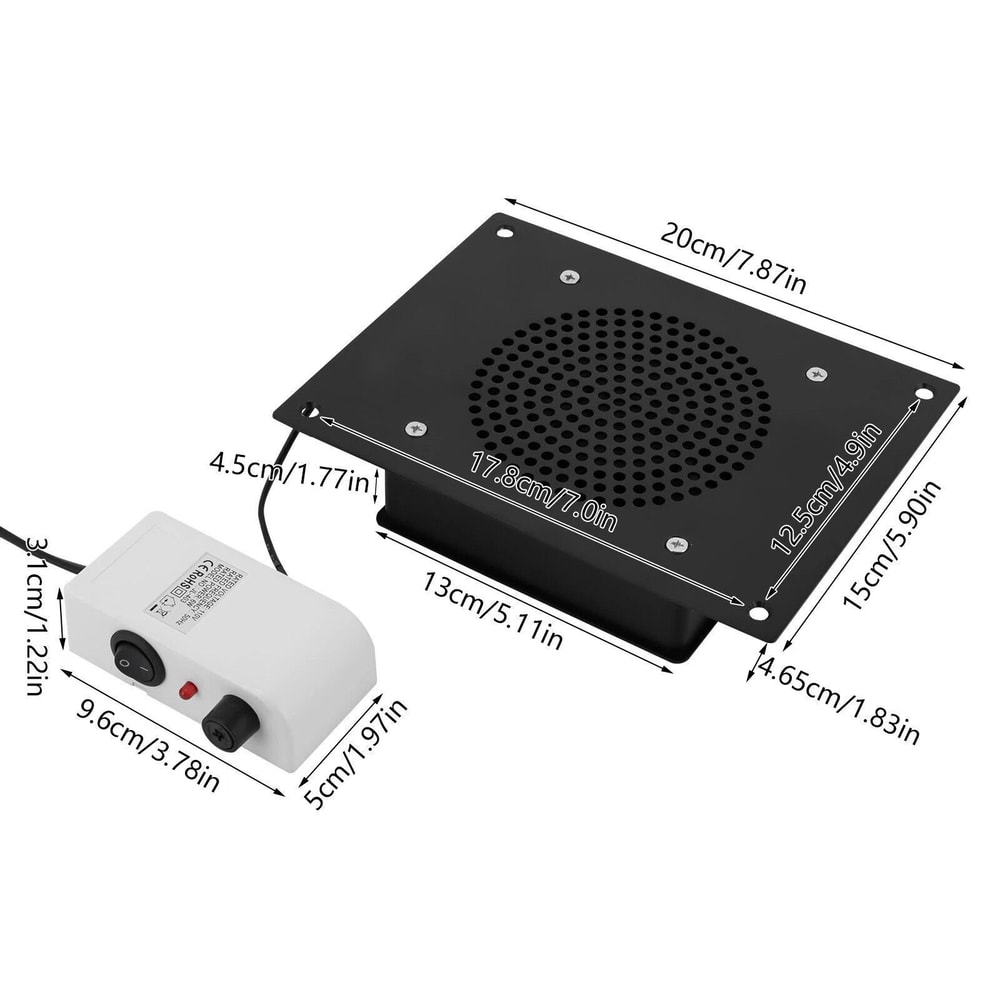 Black Wired Nail Dust Collector 6W Electric HighEfficiency Nail Dust Collector 10