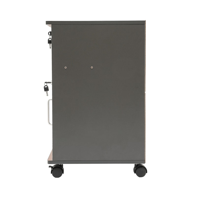 Rolling Office Storage Cabinet Organizer 2 Tiers Filing Cabinet With Lock 1