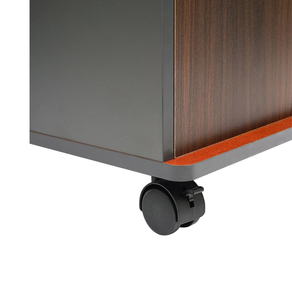 Rolling Office Storage Cabinet Organizer 2 Tiers Filing Cabinet With Lock 11