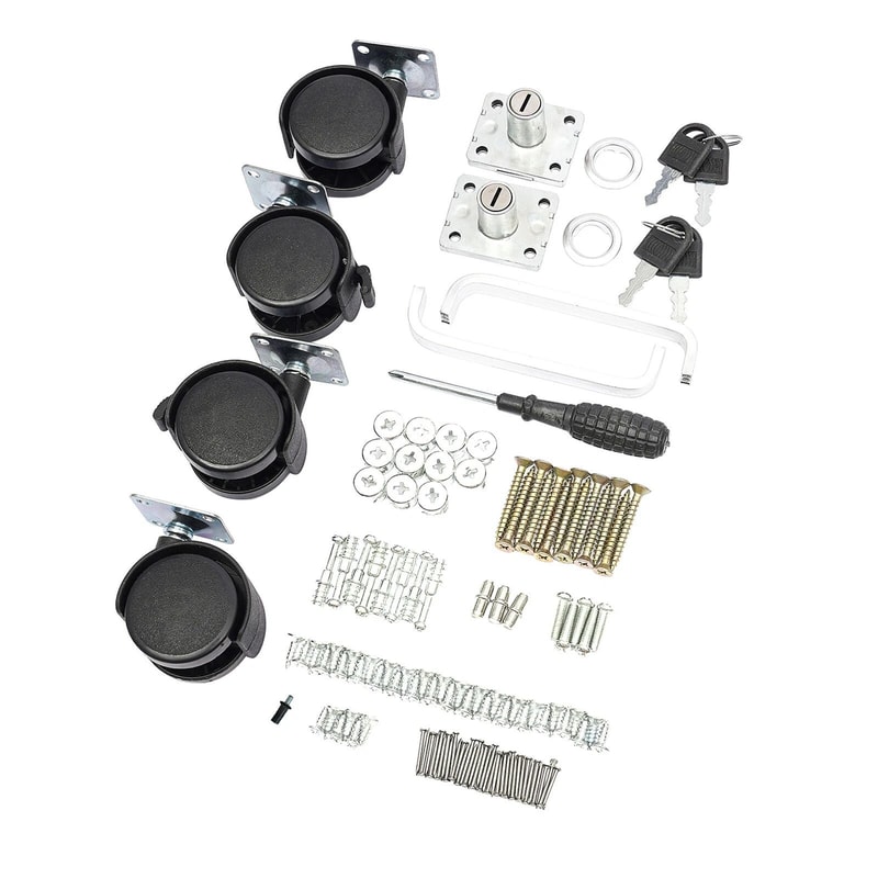 Rolling Office Storage Cabinet Organizer 2 Tiers Filing Cabinet With Lock 17