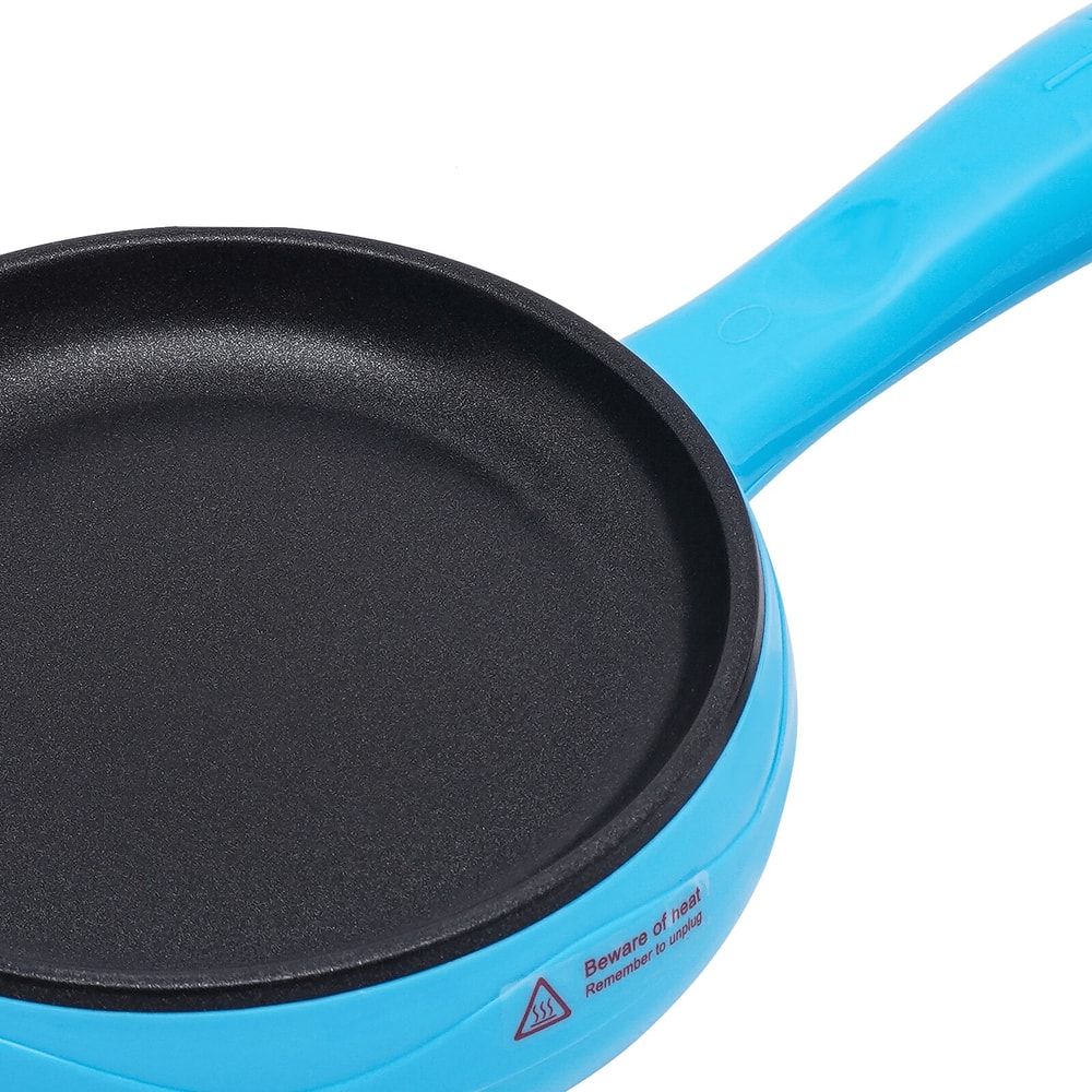 Nonstick Electric Skillet Round Blue Mini Frying Pan Small Electric Skillet 1