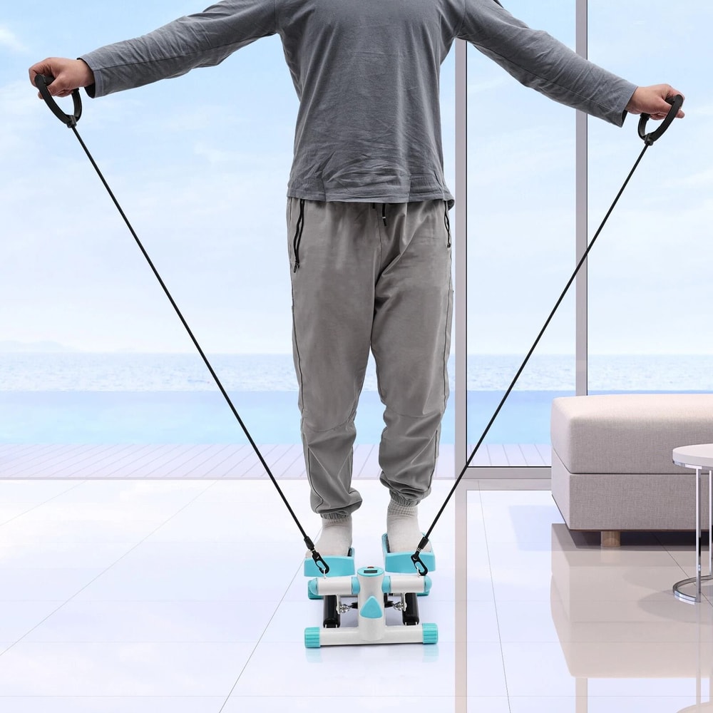 Exercise Mini Stair Stepper With Twister And Resistance Bands Fitness Machine 4