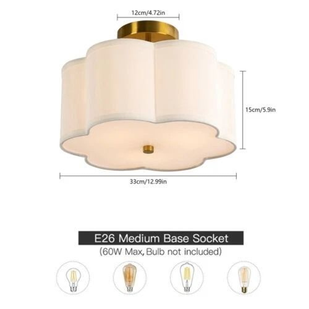 Flush Mount Pendant Lamp Modern Ceiling Light Drum Shade Chandelier 2