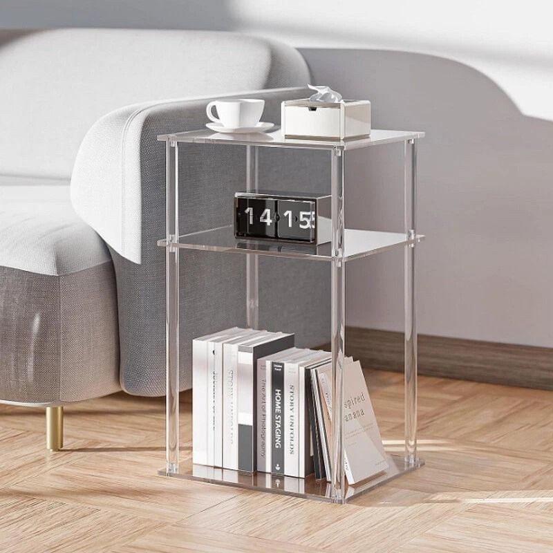 Wide Skinny Nightstand Slim Small End Table Acrylic Narrow Side Table 9