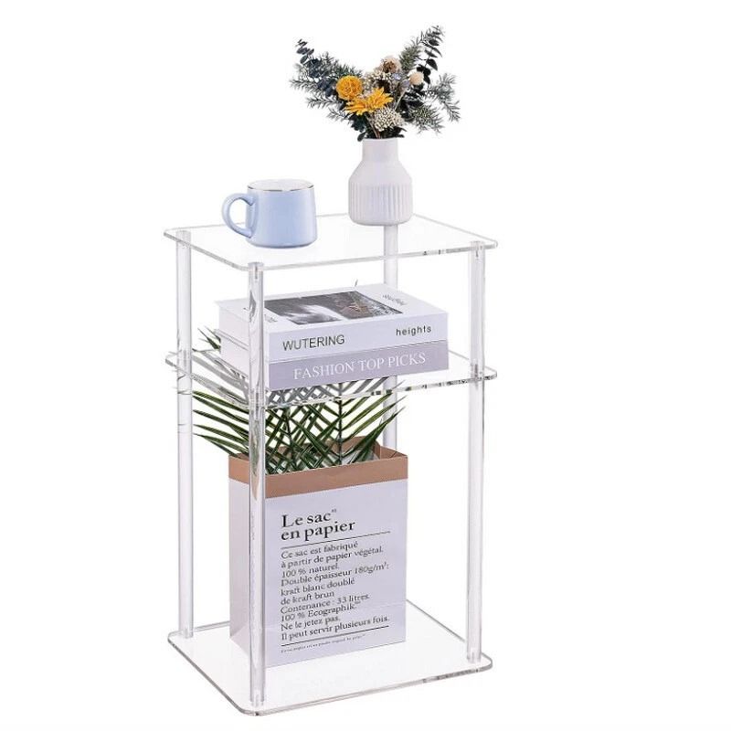 Wide Skinny Nightstand Slim Small End Table Acrylic Narrow Side Table 6