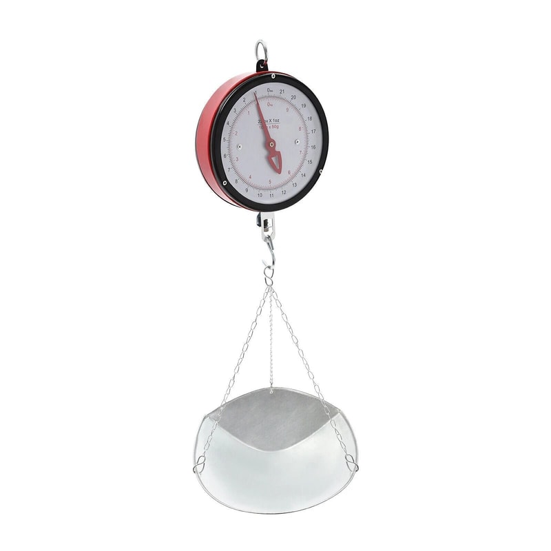 Mechanical Hanging Scale For Kitchen DoubleSided Dial With ScoopChain 11