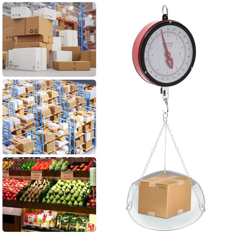 Mechanical Hanging Scale For Kitchen DoubleSided Dial With ScoopChain 2