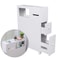 Narrow Cupboard Shelf Slim Bathroom Storage Floor Standing Toilet White 10