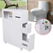 Narrow Cupboard Shelf Slim Bathroom Storage Floor Standing Toilet White 4