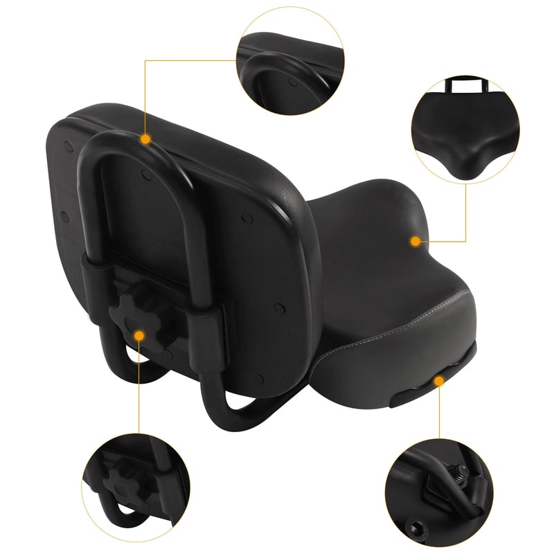 Comfortable Bicycle Tricycle Saddle Seat WBackrest Black Trike Saddle Bike Seat 1