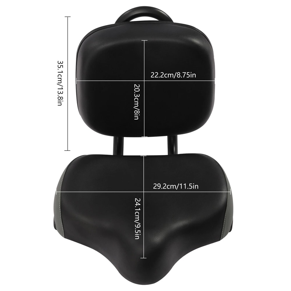 Comfortable Bicycle Tricycle Saddle Seat WBackrest Black Trike Saddle Bike Seat 2