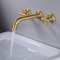 Brass Waterfall Bathroom Faucet Handle Wall Mount Sink Mixer Tap 0