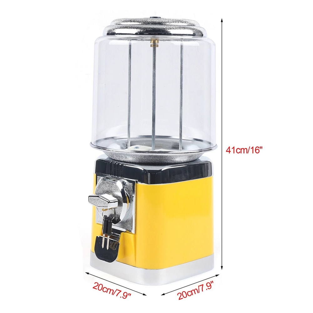 Yellow Candy Vending Machine Bulk Gumball Nut Dispenser Treat Station 8