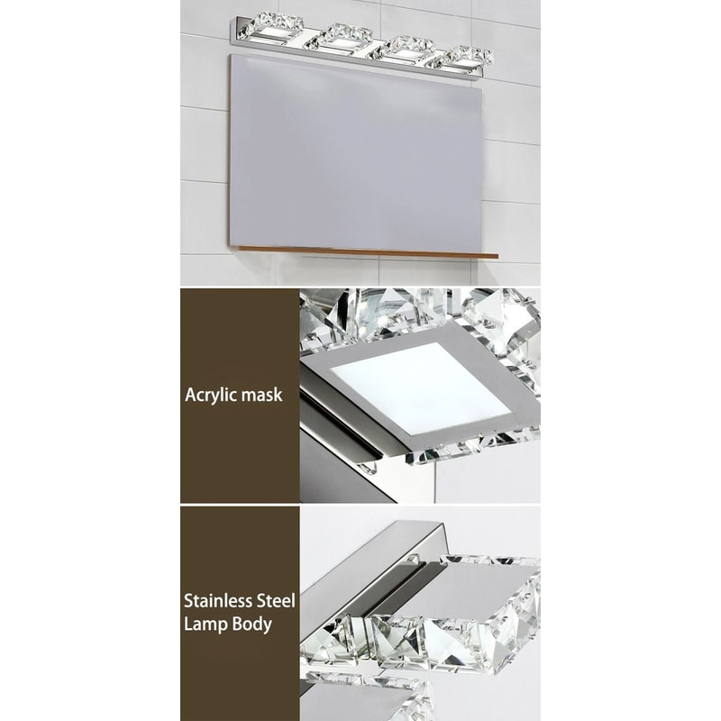 Modern Bathroom Vanity LED Crystal Mirror Lamp Light Fixture 12