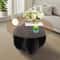Unique Circle Center Table With Wood Base Round Glass Tabletop Coffee 6