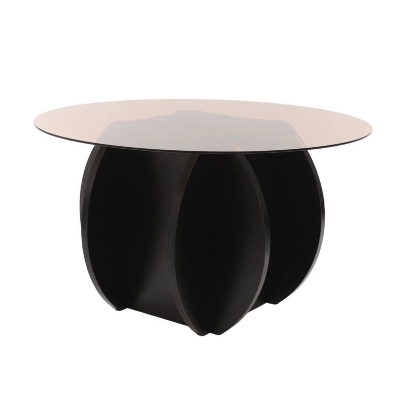 Unique Circle Center Table With Wood Base Round Glass Tabletop Coffee 2