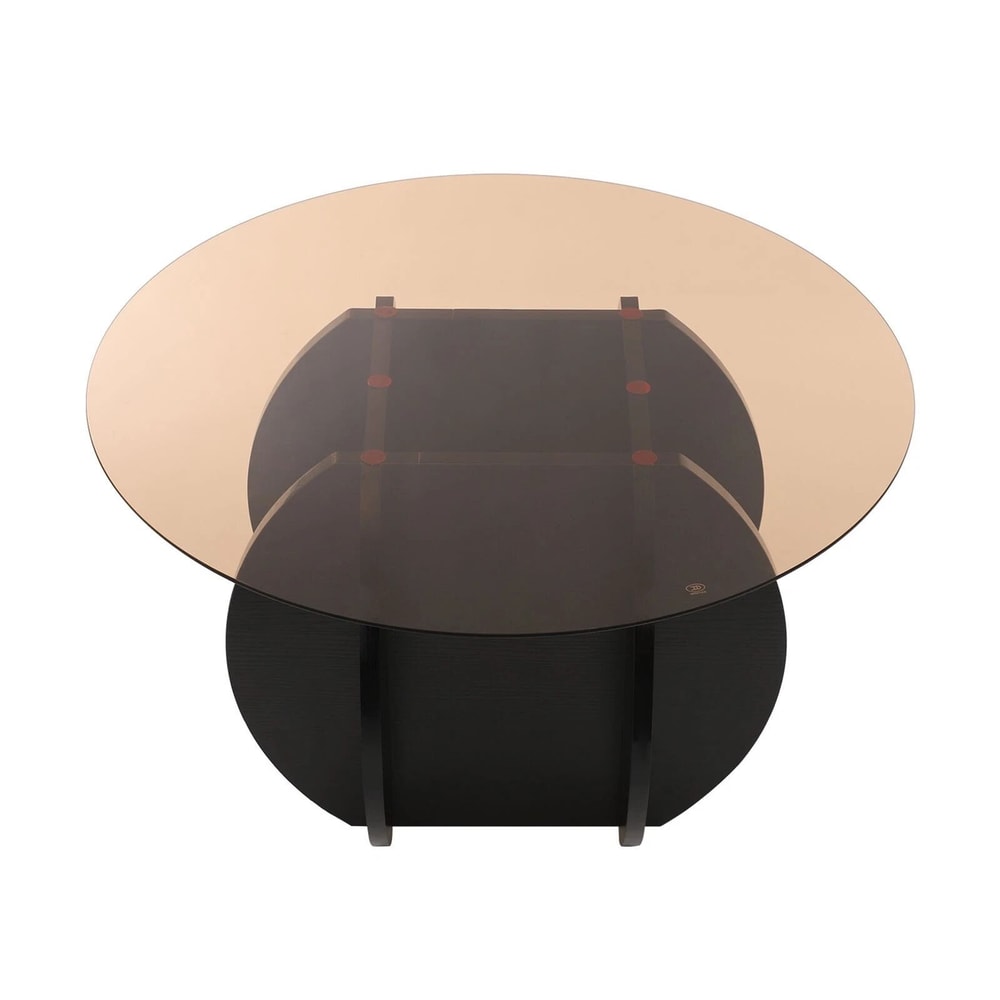 Unique Circle Center Table With Wood Base Round Glass Tabletop Coffee 3