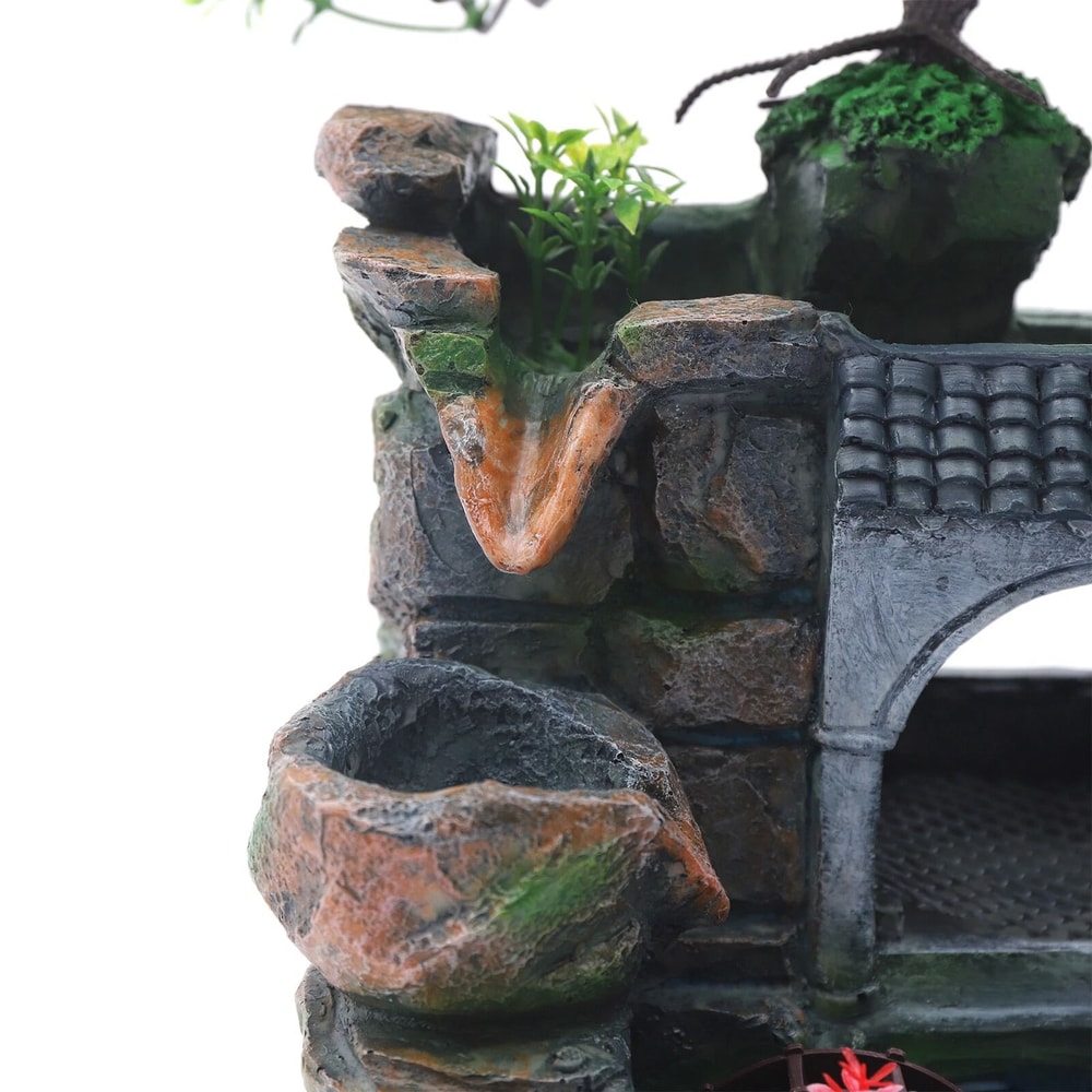 Mini Waterfall Indoor Desktop Water Fountain Tabletop Rockery Fountain Ornament 2