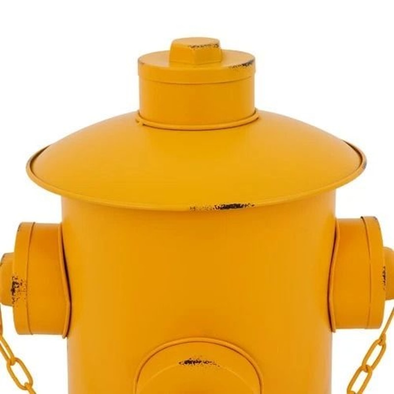 Pedal Trash Can For IndoorOutdoor Use Retro Fire Hydrant Design Yellow 3