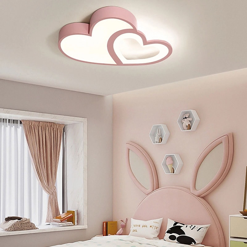 Flush Mount Pendant Lamp Modern Heart Shape LED Ceiling Light Chandelier Fixture 0