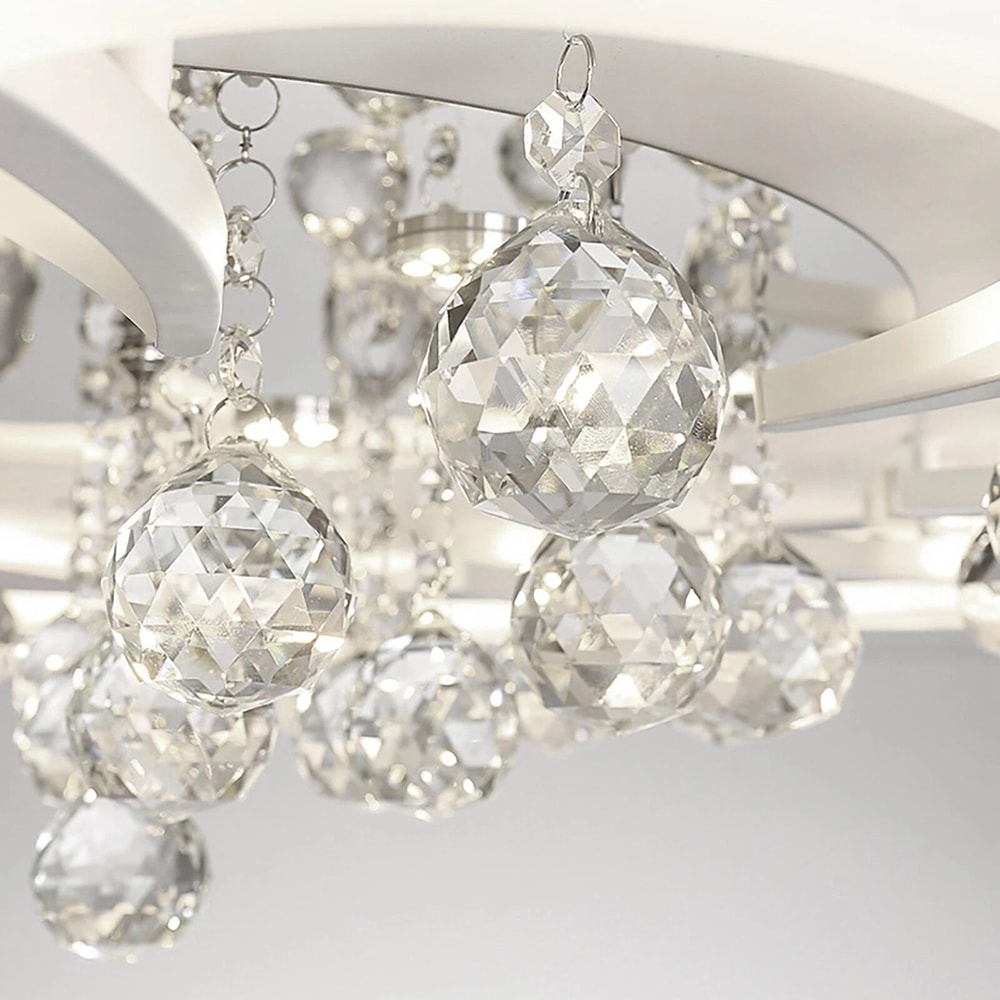 Crystal Flower Shaped Chandelier Lamp Fixture Modern Acrylic LED Ceiling Light 2