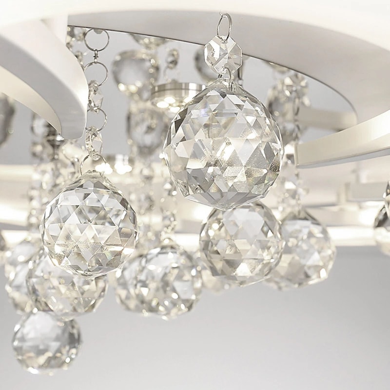Crystal Flower Shaped Chandelier Lamp Fixture Modern Acrylic LED Ceiling Light 2