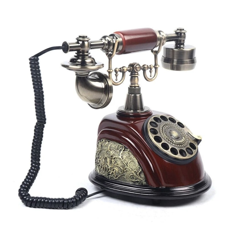 Retro Old Fashion Telephone Vintage Rotary Dial Phone Working Classic Telephone 8